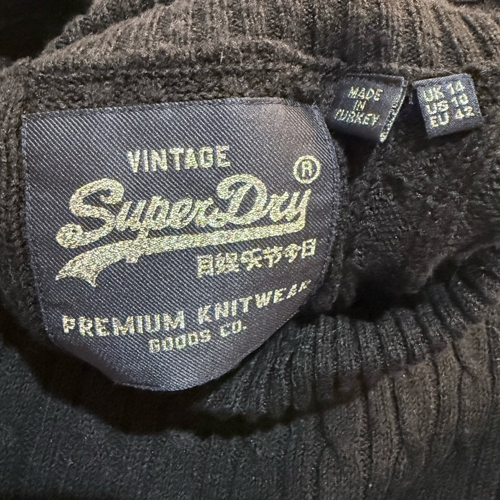 Superdry Women’s Black Turtleneck Cable Knit Sweater Size 10 - Picture 7 of 7